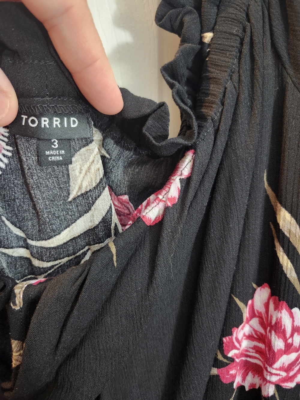 Torrid Black Floral Midi Dress Set with Pink Accents, Torrid 3 = 3X, NWT - Picture 7 of 9